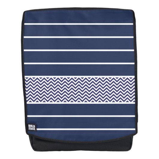 Het moderne Marineblauwe Witte Patroon van de Rugtassen (Voorkant)