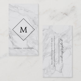 Het moderne marmer van het monogram visitekaartje