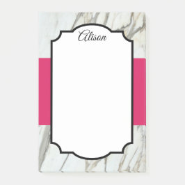 Het moderne marmerontwerp fuchsia zwarte elegant p post-it® notes