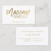 Het moderne massagetherapeutisch script goudfolie visitekaartje (Voorkant / Achterkant)