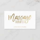 Het moderne massagetherapeutisch script goudfolie visitekaartje (Voorkant)