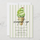 Het moderne Matcha Ice Cream Vrijgezellenfeest Kaart (Voorkant)
