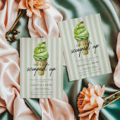 Het moderne Matcha Ice Cream Vrijgezellenfeest Kaart