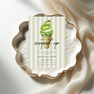 Het moderne Matcha Ice Cream Vrijgezellenfeest Kaart