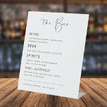 Het moderne Menu van de Drink van de Brekbalk van  Reclamebord Met Voetstuk<br><div class="desc">Deze elegante drink zou een geweldige aanvulling zijn op je trouwspullen! Wijzig de tekst eenvoudig door op de optie "personaliseren" te klikken.</div>