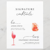 Het Moderne Menu van de Drink van de Ondertekening (Voorkant)