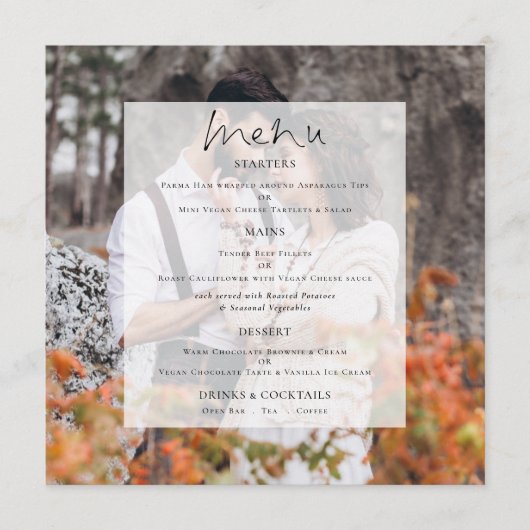 Het moderne menu van het Tint-jansbroodje van de F (Voorkant)