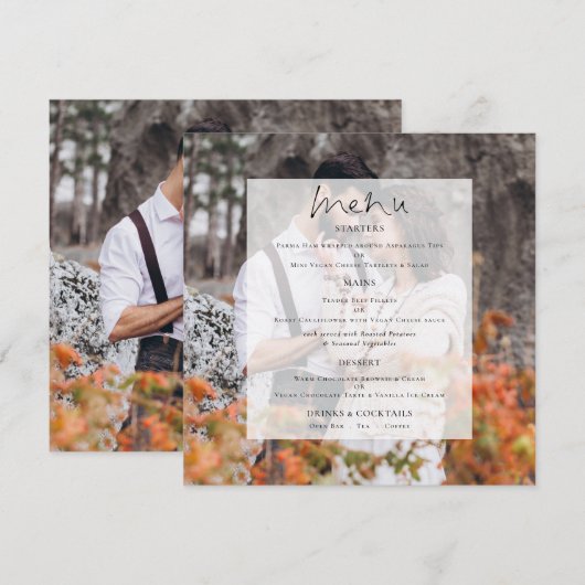 Het moderne menu van het Tint-jansbroodje van de F (Voorkant / Achterkant)