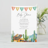 Het moderne Mexicaanse Fiesta Waterverf Baby showe Kaart (Staand voorkant)