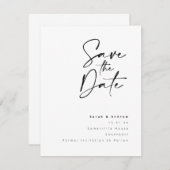 Het moderne Minimale Manuscript sparen de Datum Save The Date (Voorkant / Achterkant)