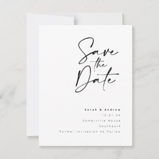 Het moderne Minimale Manuscript sparen de Datum Save The Date
