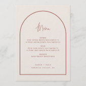 Het moderne Minimale Manuscript Terracotta Wedding Menu (Voorkant)