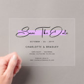 Het moderne Minimale Manuscript van de begroting s Acryl Uitnodigingen (Insitu (Draagbaar))