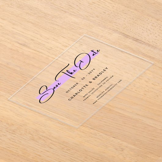 Het moderne Minimale Manuscript van de begroting s Acryl Uitnodigingen (Laagn)