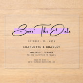 Het moderne Minimale Manuscript van de begroting s Acryl Uitnodigingen (Voorkant)