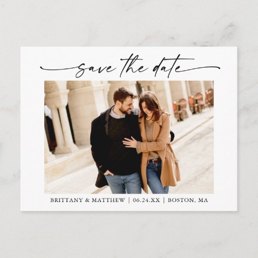 Het moderne Minimale Manuscript van de Inkt sparen Briefkaart (Voorkant)