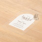 Het moderne minimalistische Beige Butterfly Vrijge Acryl Uitnodigingen (Laagn)