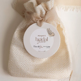 Het moderne minimalistische Beige Butterfly Vrijge Bedankjes Labels