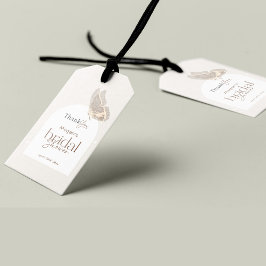 Het moderne minimalistische Beige Butterfly Vrijge Cadeaulabel