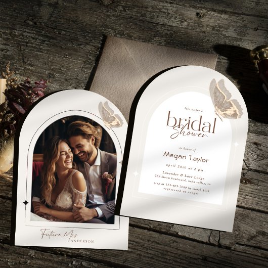 Het moderne minimalistische Beige Butterfly Vrijge Kaart