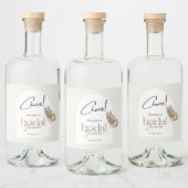 Het moderne minimalistische Beige Butterfly Vrijge Likeurfles Etiket (Flessen)