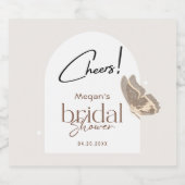 Het moderne minimalistische Beige Butterfly Vrijge Likeurfles Etiket (Enkel label)