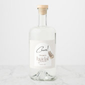 Het moderne minimalistische Beige Butterfly Vrijge Likeurfles Etiket (Voorkant)