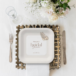 Het moderne minimalistische Beige Butterfly Vrijge Papieren Bordje