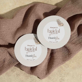 Het moderne minimalistische Beige Butterfly Vrijge Ronde Sticker