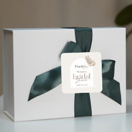 Het moderne minimalistische Beige Butterfly Vrijge Vierkante Sticker