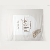 Het moderne minimalistische Beige Butterfly Vrijge Wandkleed (Voorkant (horizontaal))