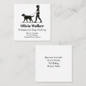 Het moderne minimalistische Dog Walker Visitekaart Vierkante Visitekaartje (Voorkant / Achterkant)