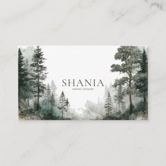 Het moderne minimalistische Waterverf bos Visitekaartje (Voorkant)