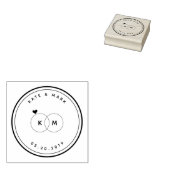Het moderne Monogram van de Ringen van de Weddensc Rubberstempel (Gestempeld)