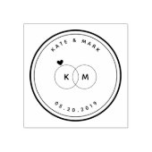 Het moderne Monogram van de Ringen van de Weddensc Rubberstempel (Afrduk)