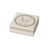 Het moderne Monogram van de Ringen van de Weddensc Rubberstempel (Stempel)