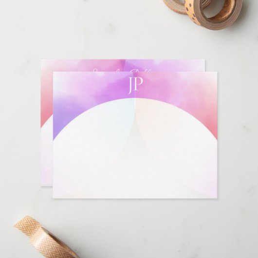 Het moderne Monogram van het Manuscript van de Sja Notitiekaartje (Voorkant / Achterkant in situ)