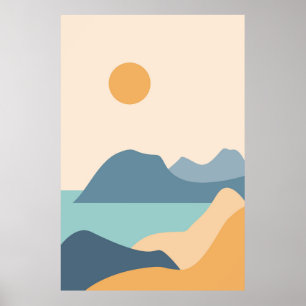 Het moderne natuurlijke abstracte landschap poster