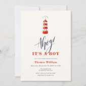 Het moderne nautische vuurtoren Baby shower Kaart (Voorkant)