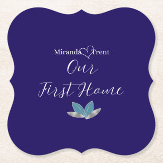 Het moderne Navy Blue Housewarming Onderzetter