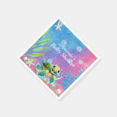 Het moderne Ocean Zee Turtle Starfish Baby shower Servet (Hoek)