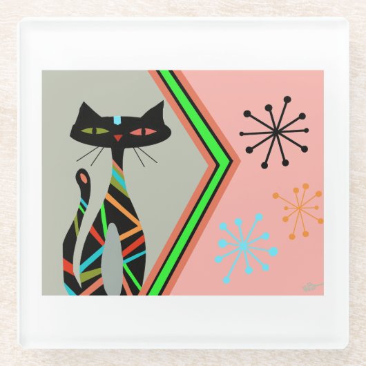 Het moderne onderzetter kunstgeschenk uit de midde glazen onderzetter (Voorkant)