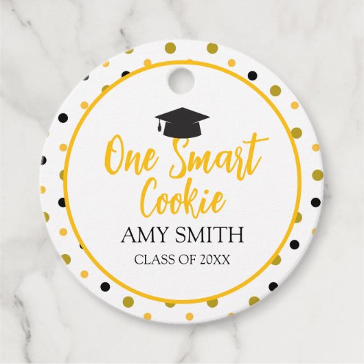Het moderne One Smart Cookie Afstuderen Bedankjes Labels (Voorkant)