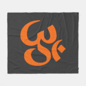 Het moderne Oranje OM Fleece Deken (Voorkant (Horizontaal))