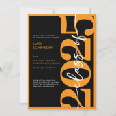 Het moderne Oranje typografie Afstuderen Kaart (Voorkant)