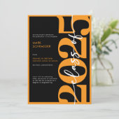 Het moderne Oranje typografie Afstuderen Kaart (Staand voorkant)