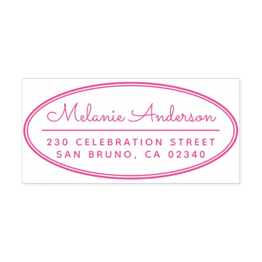 Het moderne Ovale Adres van de Terugkeer van de Na Zelfinktende Stempel (Design)