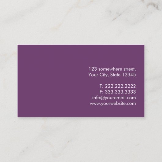 Het moderne Paarse Visitekaartje van de Bus van (Achterkant)