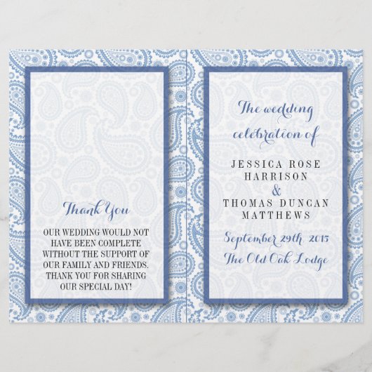 Het moderne Paisley Wedding Collectie - Blauw (Voorkant)