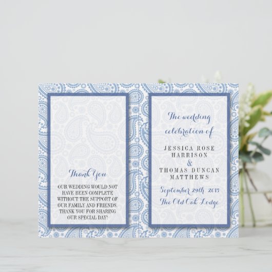 Het moderne Paisley Wedding Collectie - Blauw (Staand voorkant)